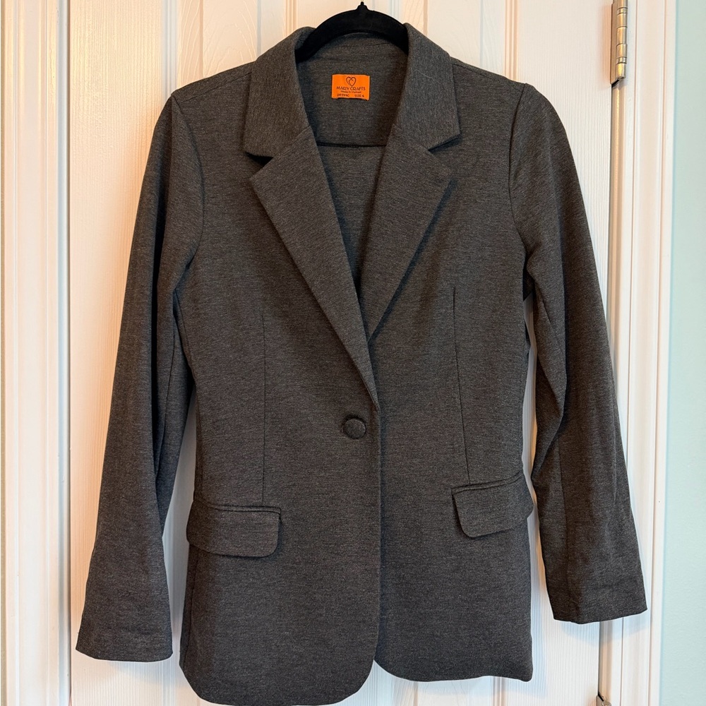 MARY CRAFTS Women's Gray Blazer and Pants Set Size 6 - Picture 4 of 6